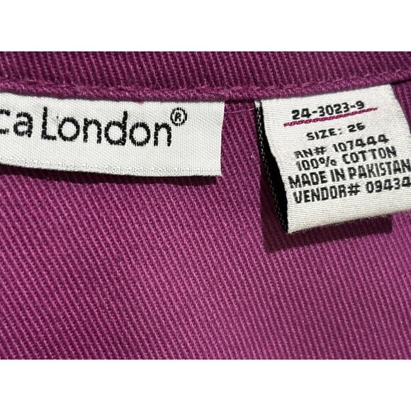 Womens Purple Denim Jacket Coat Red Hat Unique 3D chenille Glam Hattitude sz 26 - Picture 5 of 11